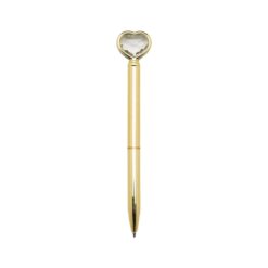 Caneta Metal Coração Diamante